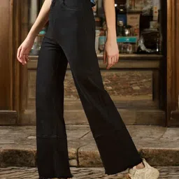 DOLCE CRUDO Women Wide Leg High-Rise Heavy Fade Stretchable Jeans-picture-40