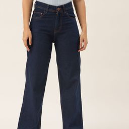 PARIS HAMILTON Women Navy Blue Flared High-Rise Stretchable Jeans-image-25