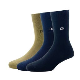 Peter England Men Pack Of 3 Multicoloured Solid Calf-Length Socks-18