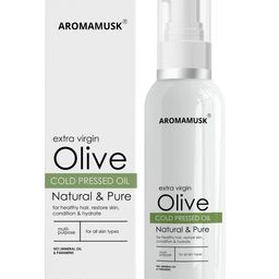 Aromamusk Pure Cold Pressed Extra Virgin Olive Oil for Hair & Skin - 100 ml-37
