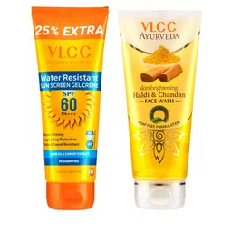 VLCC Water Resistant SPF 60 Sunscreen Gel Cream 125g & Haldi Chandan Face Wash 100ml-51