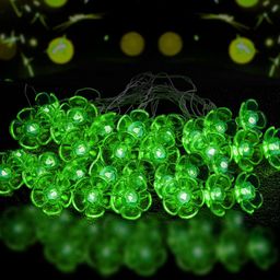 Kuber Industries Green Flower Fairy String Lights-1