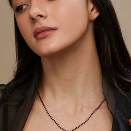 MINUTIAE Gold-Plated Stone-Studded Beaded Brass Mangalsutra-41