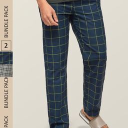 XYXX Men Pack Of 2 Checked Super Combed Cotton Lounge Pants-image-65