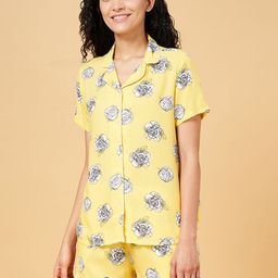 Dreamz by Pantaloons Women Yellow & White Printed Night suit-picture-24