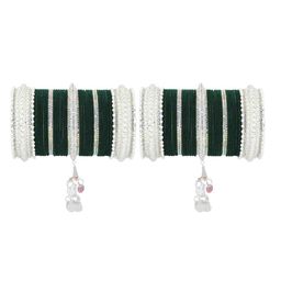 LAVAZZA Set Of 66 Crystals Studded Bridal Chuda Bangles Set-35