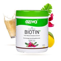 OZiva Plant Based Biotin Powder For Hair Growth With Amla - Lemon - 125g-42