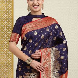 House of Pataudi Woven Design Kanjeevaram Silk Saree-image-94