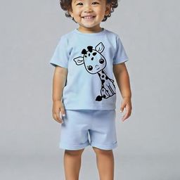 x2o Kids Printed Pure Cotton Sleeveless T-shirt With Shorts-27