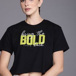 HRX by Hrithik Roshan Women Typography Printed Pure Cotton T-shirt-picture-30