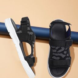 HRX by Hrithik Roshan Men Black & Grey Hook & Loop Athleisure Sandals-picture-10