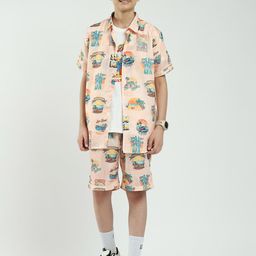 Monte Carlo Boys Printed Short Sleeves Shirt With Shorts & T-Shirt-image-80