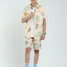 Monte Carlo Boys Printed Short Sleeves Shirt With Shorts & T-Shirt-image-59