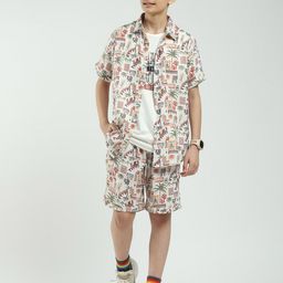 Monte Carlo Boys Printed Short Sleeves Shirt With Shorts & T-Shirt-image-37