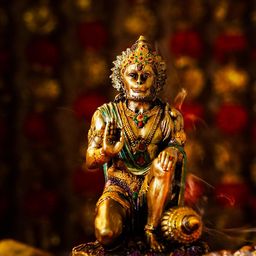 TIED RIBBONS Golden & Green Polyresin Hanuman Idol Showpiece Figurine-image-93