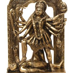 Exotic India Gold Toned Religious The Boon of Freedom Idol Showpiece-image-10