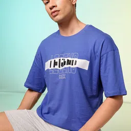 HRX by Hrithik Roshan Men Lifestyle Typography Printed Oversized Pure Cotton T-shirt-picture-13