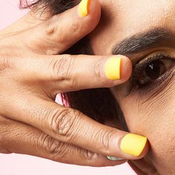 LICK 12 Pcs Yellow Matte Reusable False Press On Nails With Application Kit-16