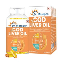 Dr. Morepen Cod Liver Oil with Natural Omega 3, Vitamin A & D - 100 Softgels-35