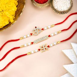 Peora 3-Pcs Swastik Om Rakhi With Roli Chawal Greeting Card-image-34