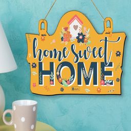Indigifts Yellow & Blue Home Sweet Home Printed Hanging Wall Decor-image-68