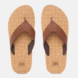 Kook N Keech Men Brown & Beige Textured Thong Flip-Flops-picture-17