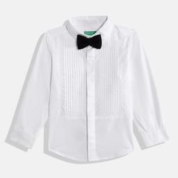 United Colors of Benetton Boys Pure Cotton Party Shirt With Bow-picture-30