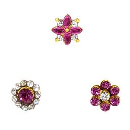Comet Busters 3 Pcs Nose Studs Stick On's Self Adhesive Fake Nose Studs Bindi's-57