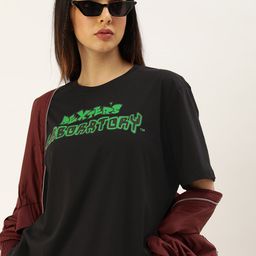 Dexter by Kook N Keech Women Typography Printed Pure Cotton Oversized T-shirt-image-71