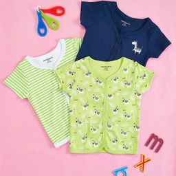 Pantaloons Baby Infant Boys Pack Of 3 Printed V-Neck Cotton T-shirt-6