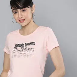 HERE&NOW Women Pink & Black Typography Printed T-shirt-picture-35