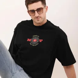 FARROWX Men Bio Finish Typography Printed Round Neck Cotton Oversized T-shirt-picture-28