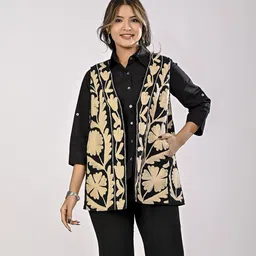 INAAYA JAIPUR Women Floral Lightweight Tailored Jacket with Embroidered-image-98