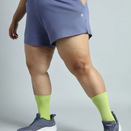 Cult Women Purple Everyday Essential Cotton Plus Size Shorts-image-70