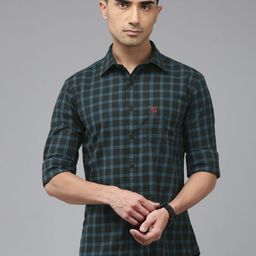 U.S. Polo Assn. Tailored Fit Checked Pure Cotton Casual Shirts-image-51