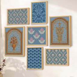 Art Street Blue & Brown 7 Pieces Floral and Botanical Wooden Wall Arts-image-20
