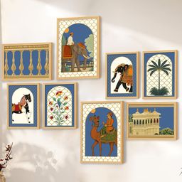 Art Street Blue & Brown 8 Pieces Floral and Botanical Wooden Wall Arts-image-62