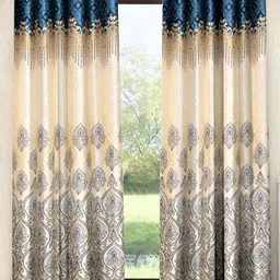 Home Sizzler  Set of 2 Ethnic Motifs Polyester Regular Door Curtain-29