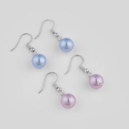 TOTAPARI Set of 2 Silver-Plated Pearls Beaded Circular Drop Earrings-17