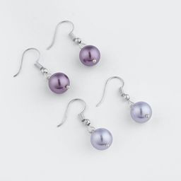 TOTAPARI Set of 2 Silver-Plated Pearls Beaded Circular Drop Earrings-51