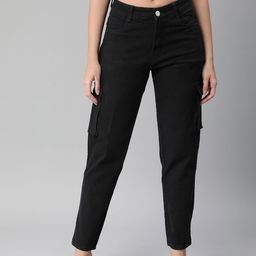 ADBUCKS Relaxed Fit High-Rise Pure Cotton ???????Stretchable Jeans-image-74