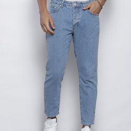 boohooMAN Men Blue Tapered Fit Light Fade Stretchable Jeans-image-23
