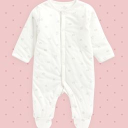 mothercare Infant White Bunny Printed Pure Cotton Sleepsuit-image-52