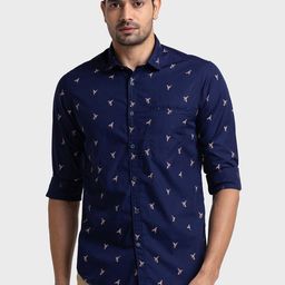 ColorPlus Conversational Printed Long Sleeves Cotton Casual Shirt-image-57