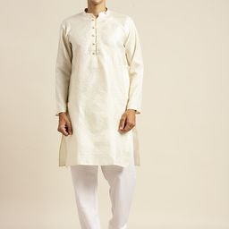 SOJANYA Men White Solid Kurta with Churidar-image-73