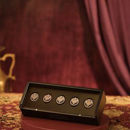 COSA NOSTRAA Men Set Of 5 Gold-Toned The Knight Lion Shield Buttons-2