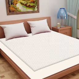 Adbeni Home Grey Self Design 200 GSM Jacquard Cotton Smooth Mattress Protector-picture-32