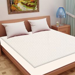 Adbeni Home Grey Self Design 200 GSM Jacquard Cotton Smooth King Size Mattress Protector-picture-29