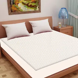 Adbeni Home Grey Self Design 200 GSM Jacquard Cotton Smooth Mattress Protector-image-79