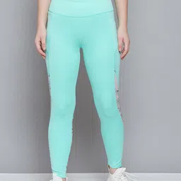 Reebok Women Blue Recycled Polyester Workout AOP Run Tights-image-4